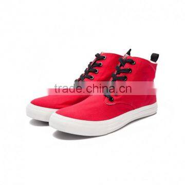 red high top lace up men sneakers vulcanized trainer cheap casual china canvas shoes male