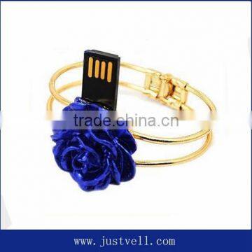 Famous usb bracelet rose shape usb gorges jewelry usb flash drive