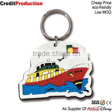 Promotional gifts boat shape PVC keychain with led light