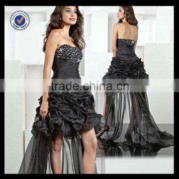 New Design Wholesale Custom Made Mini Sweetheart Sequined Black Taffeta Homecoming Dress H0031