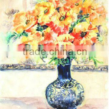 Watercolor painting blossom flower picture