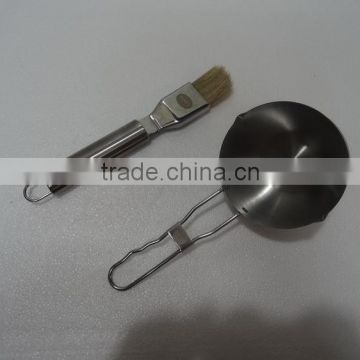 Stainless steel BBQ accessoreis, basting pot with sauce brush