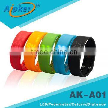 2016 hot sell LED/pedometer/sleep monitor/calorie usb wristband