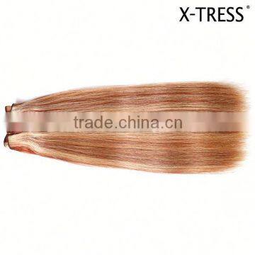 18inch P 33 and 613 Dark Aubrun and Bleach Blond 105 Gram Good Ratio Remy Cuticle Intact Virgin Mongolian Human Hair Extension photo-3