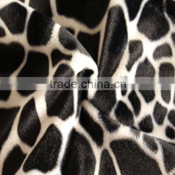 Stone pattern ultra soft short plush printed fabric