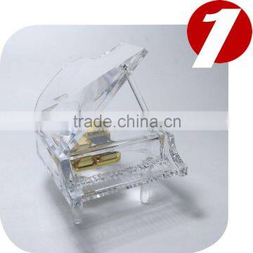 Decoration Crystal piano music box shaped music box