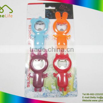 Custom made Metal Beer Bottle Opener silicone Cute rabbit Bottle Opener