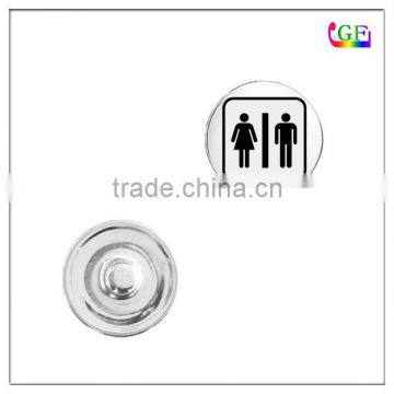 Custom design Public emergency toilet sign snap button charm