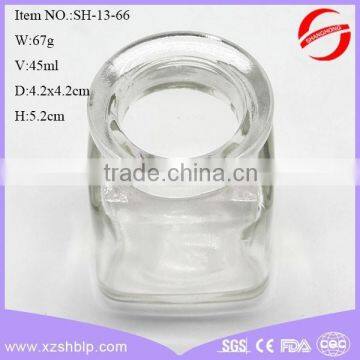 Big Mouth Glass Reed Aroma Diffuser Bottle With Cork Square Home Decorative Glass Jar photo-4