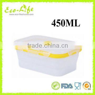 4 Sizes Microwave Dishwasher Safe Silicone Collapsible Lunch Box With Plastic Lid, Foldable Silicone Food Container photo-4