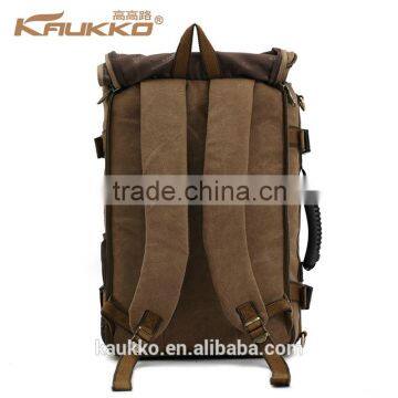 2016 Canvas Leather Vintage Duffel Travelling Bags Men Backpack Bag photo-2