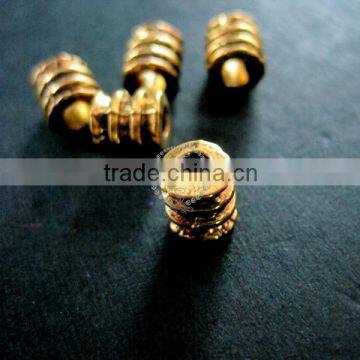 6x6mm Vintage Antiqued Gold Tube Engraved Alloy Beads Spacer,stopper With 3mm Hole Size DIY Beading Supplies 3996007
