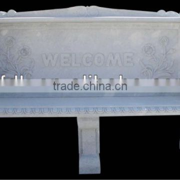 Hand-carved White Marble Bench