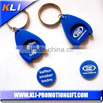 Customized Logo shopping keyring plastic coin holder