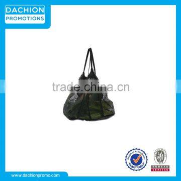Logo Printed Farmer's Market Drawstring Mesh Bag photo-3