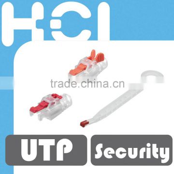 Taiwan Manufacturer Slide-on Type Security Boot Lock with Removal Key For RJ45 Modular Plug