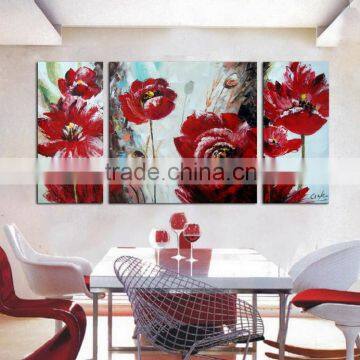 canvas triptych oil flower home decoration