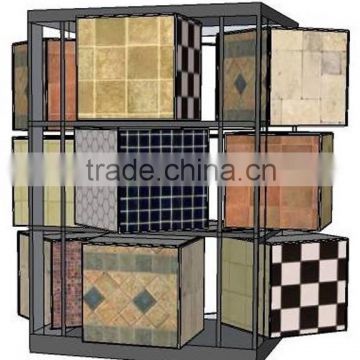 round tile carpet display exhibit rack