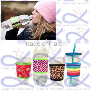 Colorful print neoprene coffee cup warmer sleeves