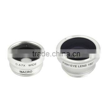 Cip-on Camera Lens Kit For Mobile Phones Tablets---180 Degree Fisheye Lens+0.67X Wide-angle Lens+Macro Lens