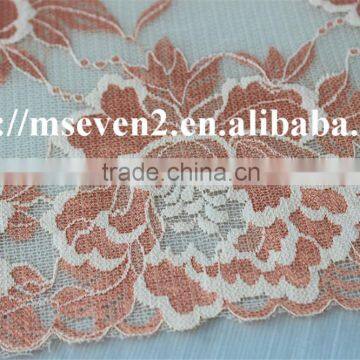 Hot Selling 20cm Width Elastic Band Brazilian Hair Flower Pattern Full Lace Trim photo-3