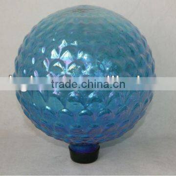 10" blue hand blown GLASS ball in garden