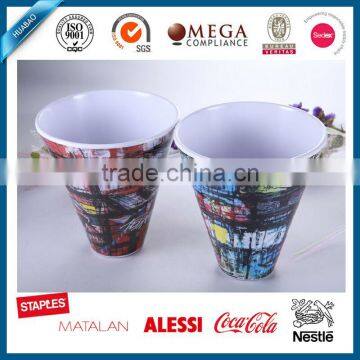 Abstract design ice cream reusable melamine cup , drink saka cup with cheap price, coconut shell ice cream cup