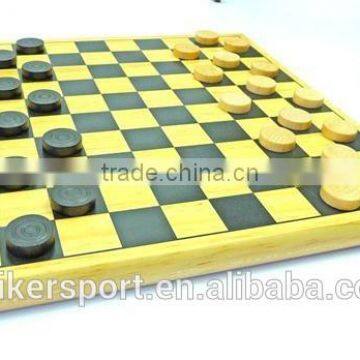 wooden chess&checker game type wood board draughts & checkers