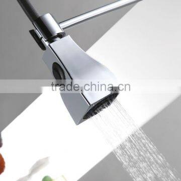 Classic Deck Mounted Single Hole Kitchen Pull Out Faucet Spring Spray Mixer Tap photo-3