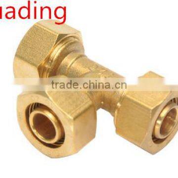 brass fitting tee , brass tee for pex-al-pex connect , tee connector