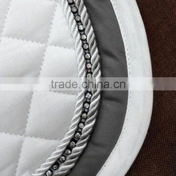 FASHION HORSE SADDLE PAD WITH 2CORDS,ENGLISH HORSE SADDLE PAD FASHION DESIGNED,POLYCOTTON HORSE SADDLE PAD WITH CRYSTALS photo-2