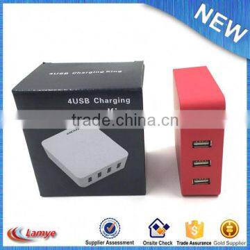 Home Appliance Portable Mini Multi 4 Usb Port Wall Charger for Phone photo-3