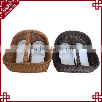 S&D Eco Friendly Good Quality Plastic Woven Rattan Hotel Crochet Plastic Shoe Box photo-2