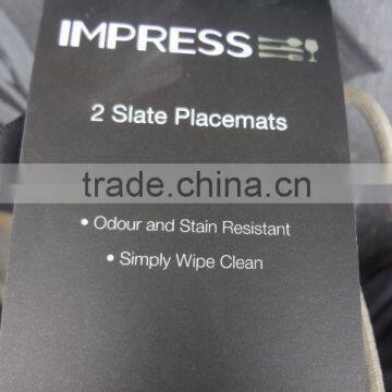 Sand Blasted Logo Slate Placemat With Rough Edge for UK and France photo-3