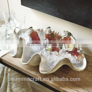 Custom artificial designed resin giant clam shell tray