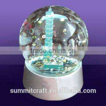 Custom resin building snowball souvenirs items dubai snow globe