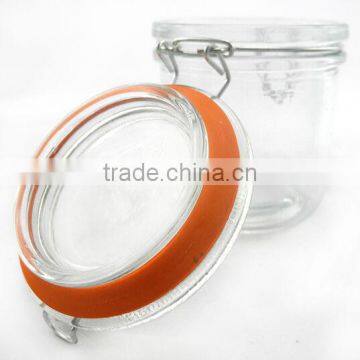 Round Glass Jar 200ml With Glass Locking Lid photo-3