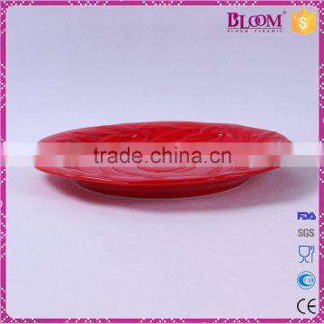 Ceramic Red Wedding Decoration Dry Fruit Plate photo-3