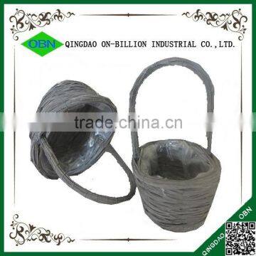 Woven Rattan Flower Basket With Handle photo-2
