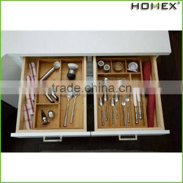Bamboo Kitchen Tableware/Cutlery Tray Homex-BSCI Factory
