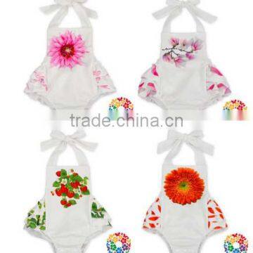 Summer Clothes Baby Girl's Floral Print Ruffles Romper