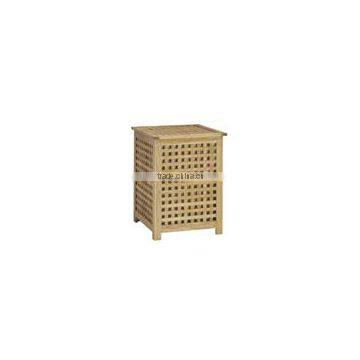 European Style Walnut Wood Laundry Basket