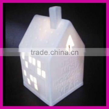 wholesale ceramic Christmas house with LED light for party