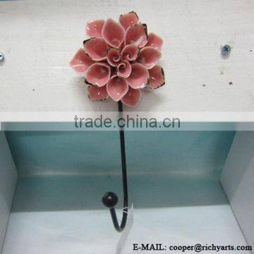 promotional gifts flower shape ceramic wall hook for Valentine's & Wedding decoration