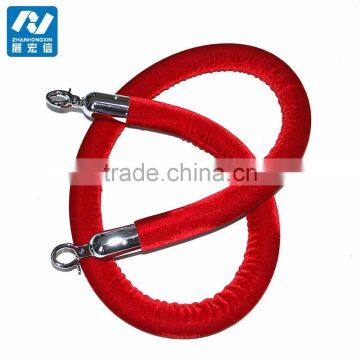 1.5 Meter Black Velvet Rope With Gold Hook for Crowd Control Barrier photo-4
