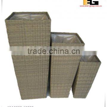 PE/Plastic Rattan Square With Liner Deco Flower Vase photo-3