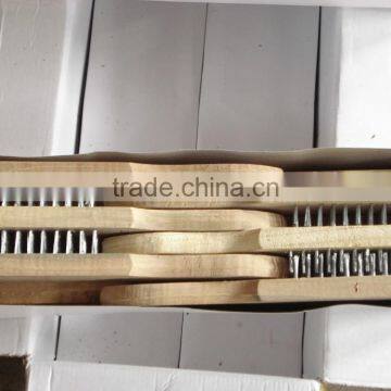 Factory brassl wire brush with wood handle for cleaning