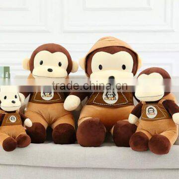 Cute all size stuffed monkey plush toy brown monkey