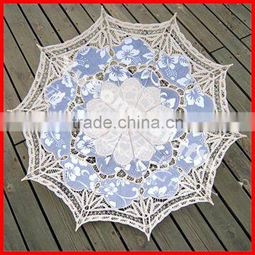 Anji Umbrella Factory 100% Cotton Handmade Wooden Stick Lace Parasol photo-6
