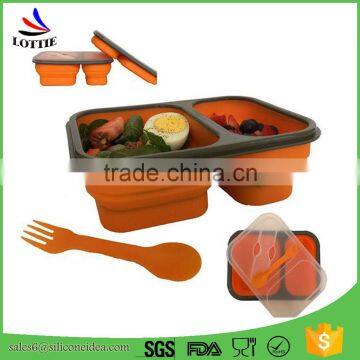 Factory Direct FDA Standard Portable Collapsible Silicone Lunch Box Silicone Food Containers photo-2